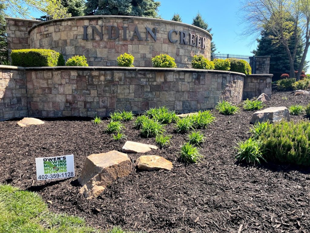 Rock and mulch landscaping